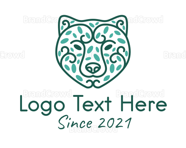 Green Eco Bear Logo