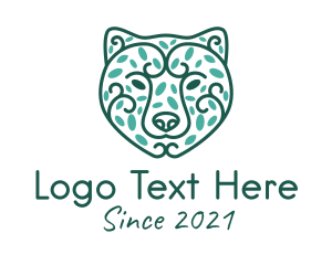 Veterinary - Green Eco Bear logo design