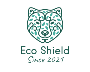 Green Eco Bear logo design