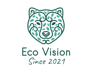 Green Eco Bear logo design