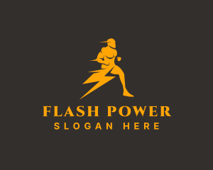 Flash Lightning Man logo design