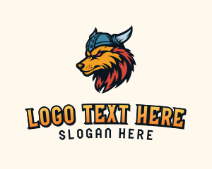 League - Gaming Wolf Viking logo design