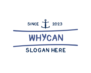 Nautical Anchor Wordmark Logo