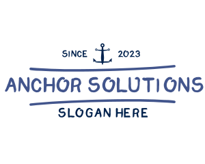 Nautical Anchor Wordmark logo design