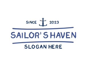 Nautical Anchor Wordmark logo design