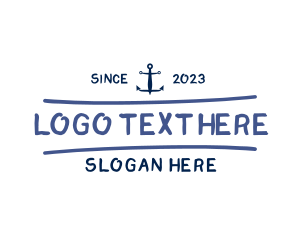 Nautical Anchor Wordmark Logo