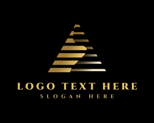 Luxe - Gold Abstract Pyramid logo design