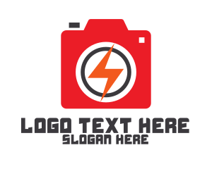 Instagram Vlogger - Thunder Lens Camera logo design