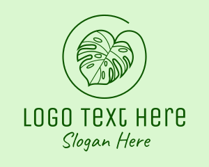 Natural - Natural Monstera Leaf logo design