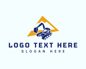 Construction - Backhoe Demolition Machine logo design