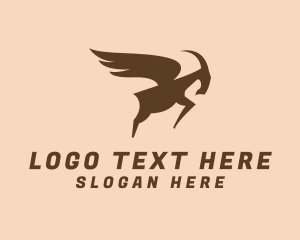 Mythical Creature - Goat Ram Wings logo design