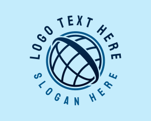Telecom - Blue Ring Globe logo design