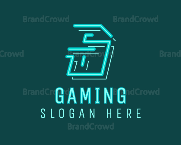 Neon Retro Gaming Letter S Logo