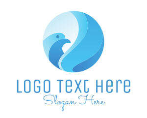 Pigeon - Blue Bird Circle logo design