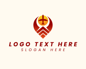 Location Pin - Airline Holiday Travel logo design