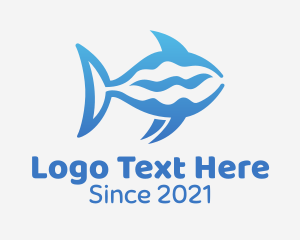 Fishing - Blue Ocean Shark logo design