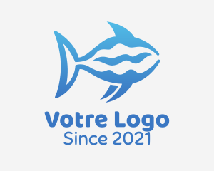Underwater - Blue Ocean Shark logo design