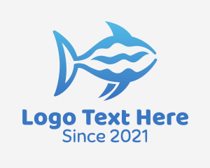 Sea Creature - Blue Ocean Shark logo design