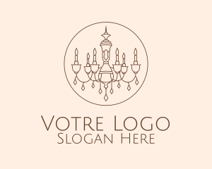 Brown Chandelier Line Art  Logo