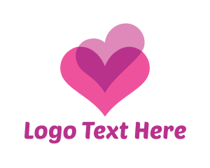 Beauty - Pink Hearts Romance logo design