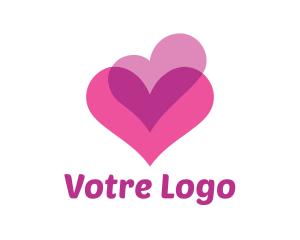 Care - Pink Hearts Romance logo design