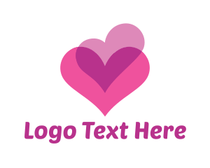 App Icon - Pink Hearts Romance logo design