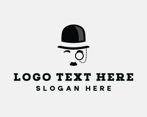 Mustache - Gentlemen Bowler Hat logo design