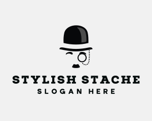 Gentlemen Bowler Hat logo design