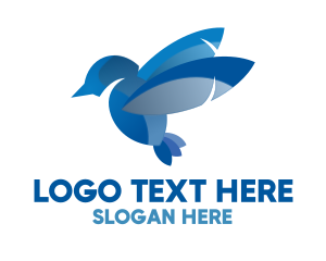 Blue Bird - Blue Abstract Bird logo design