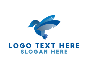 Blue Bird - Flight Wing Bird logo design