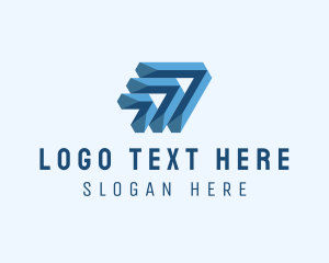 Courier - 3D Logistic Arrow logo design