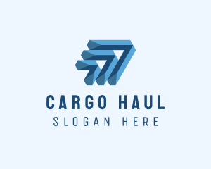 3D Logistic Arrow logo design