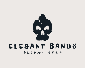 Rock Band Skull Tattoo logo design