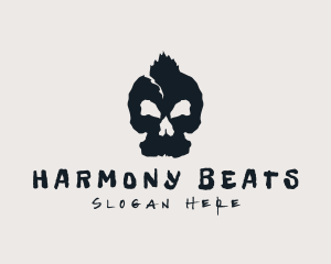 Rock Band Skull Tattoo logo design