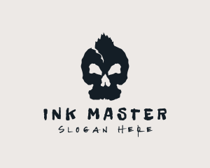 Rock Band Skull Tattoo logo design