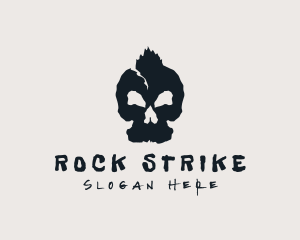 Rock Band Skull Tattoo logo design