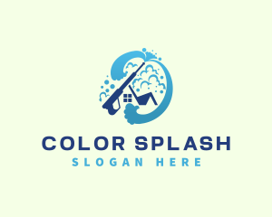 Pressure Wash Cleaning Wave logo design