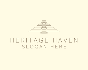 History - Mayan Pyramid History logo design