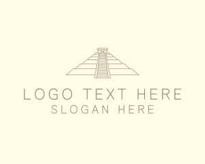 Latin - Mayan Pyramid History logo design
