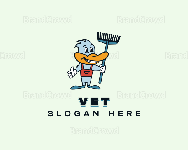 Duck Janitor Cleaner Logo