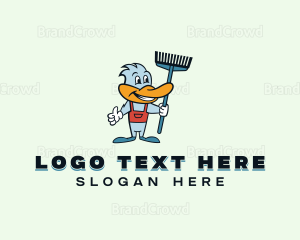 Duck Janitor Cleaner Logo