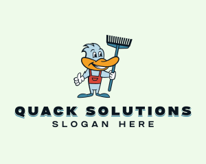 Duck - Duck Janitor Cleaner logo design