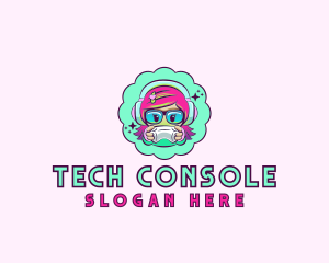 Gamer Girl Console logo design