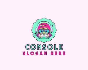 Gamer Girl Console logo design