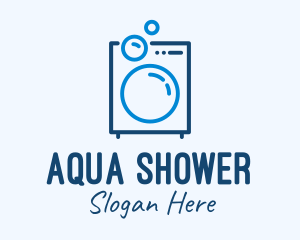 Shower - Washing Machine Line Art logo design