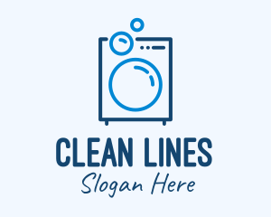 Washing Machine Line Art logo design