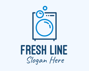 Washing Machine Line Art logo design