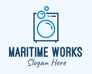 Washing Machine Line Art logo design