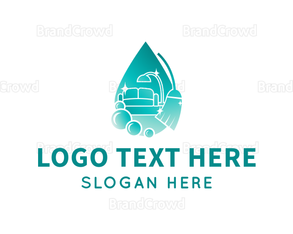 Home Cleaning Broom Logo