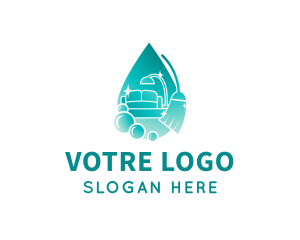 Home Cleaning Broom logo design